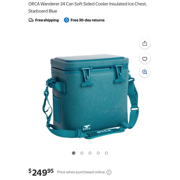 ORCA Wanderer 24 Can Soft Sided Cooler Insulated Ice Chest, Blue, $249 In Store - Picture 2 of 14